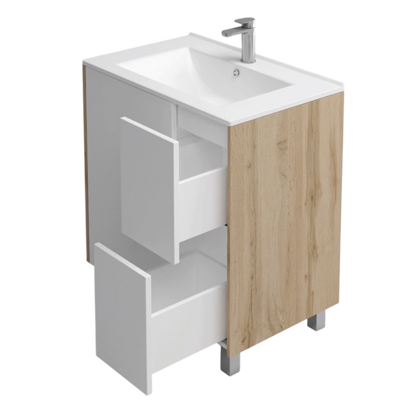 Подстолье Holler "Chic-70" Серый камень 1 дверь 2 ящика под раковину "Holler E70" 712х680х450