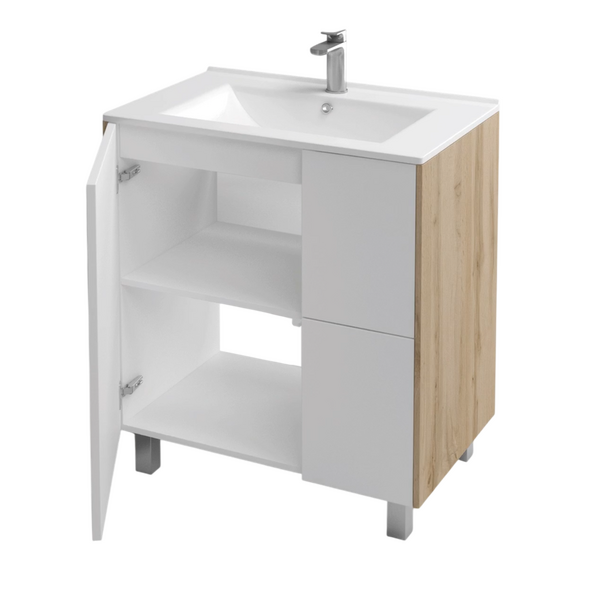 Подстолье Holler "Chic-70" Серый камень 1 дверь 2 ящика под раковину "Holler E70" 712х680х450