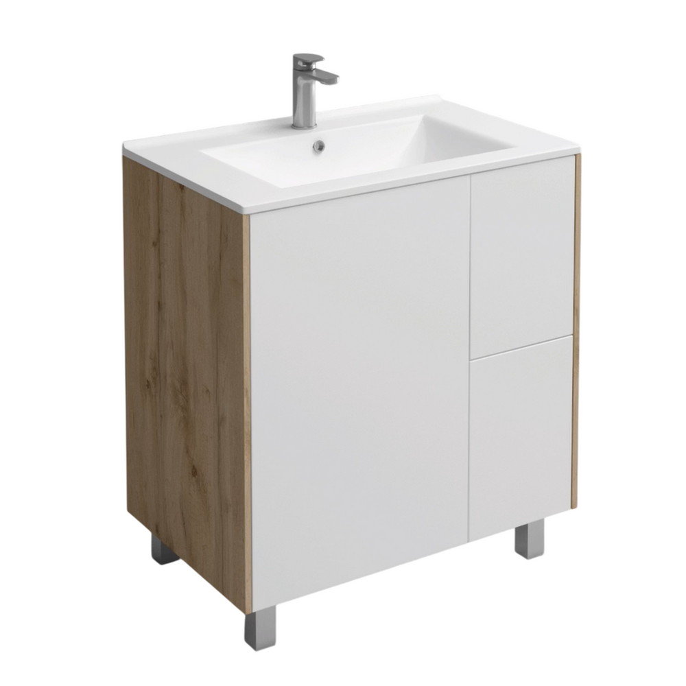 Подстолье Holler "Chic-70" Серый камень 1 дверь 2 ящика под раковину "Holler E70" 712х680х450