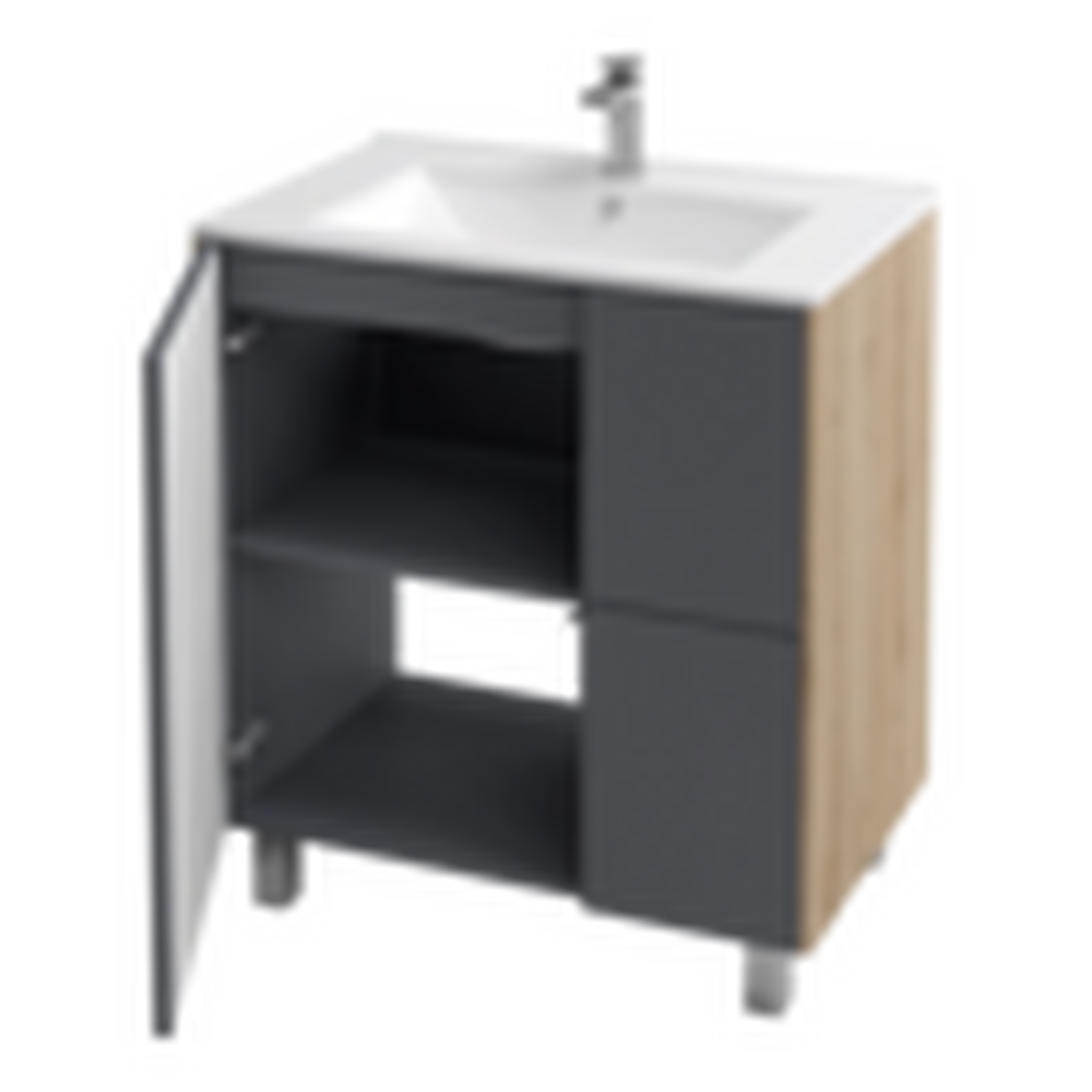 Подстолье Holler "Classy-70" (графит) 1 дверь 2 ящика под раковину "Holler E70" 712х780х450