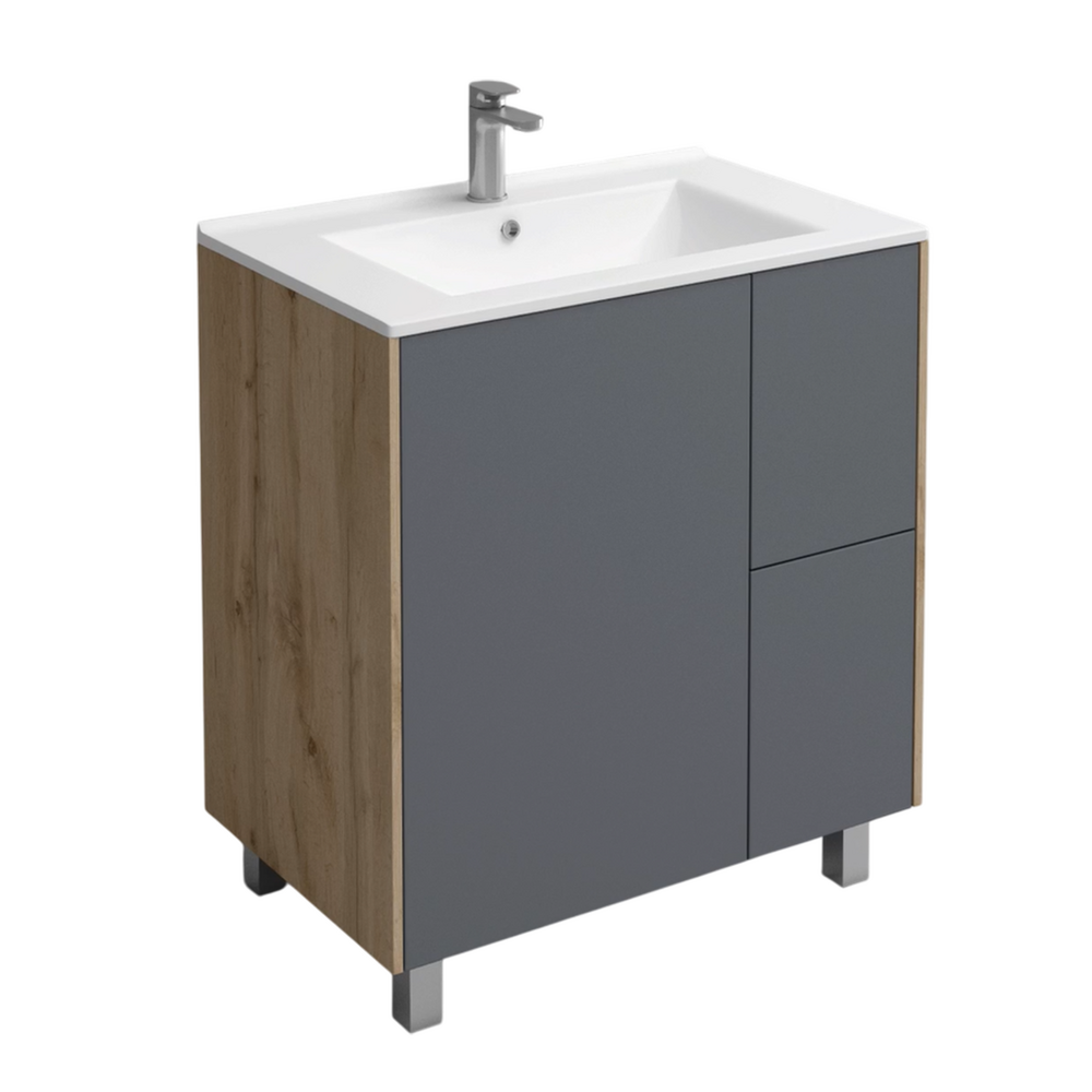 Подстолье Holler "Classy-70" (графит) 1 дверь 2 ящика под раковину "Holler E70" 712х780х450