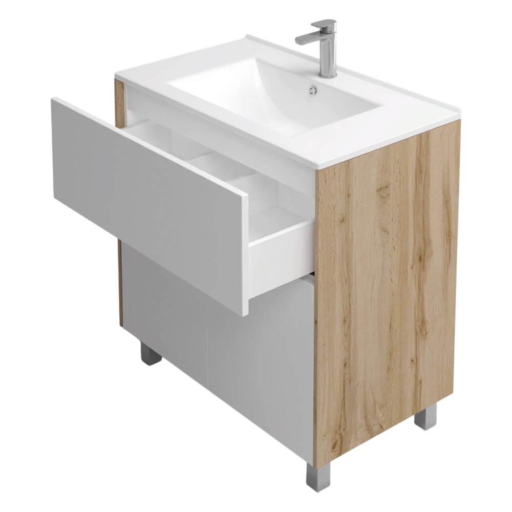 Подстолье Holler "Chic-70" Серый камень 1 ящик 2 двери под раковину "Holler E70" 712х780х450