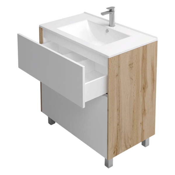 Подстолье Holler "Chic-70" Серый камень 1 ящик 2 двери под раковину "Holler E70" 712х780х450