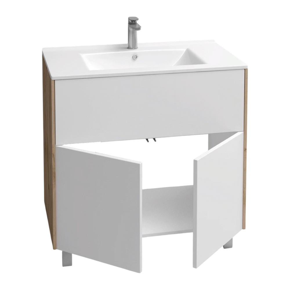 Подстолье Holler "Chic-70" Серый камень 1 ящик 2 двери под раковину "Holler E70" 712х780х450