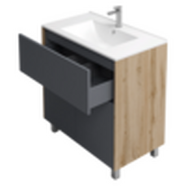 Подстолье Holler "Classy-70" (графит) 1 ящик 2 двери под раковину "Holler E70" 712х780х450