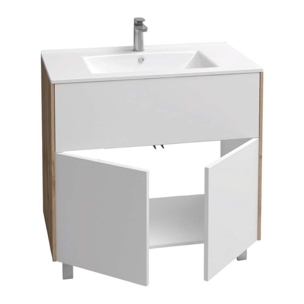 Подстолье Holler "Chic-80" Серый камень 1 ящик 2 двери под раковину "Holler E80" 812х780х450