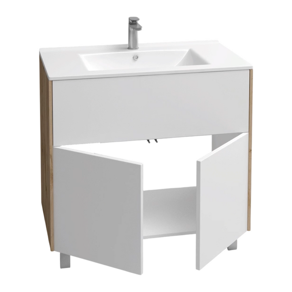 Подстолье Holler "Chic-80" Серый камень 1 ящик 2 двери под раковину "Holler E80" 812х780х450