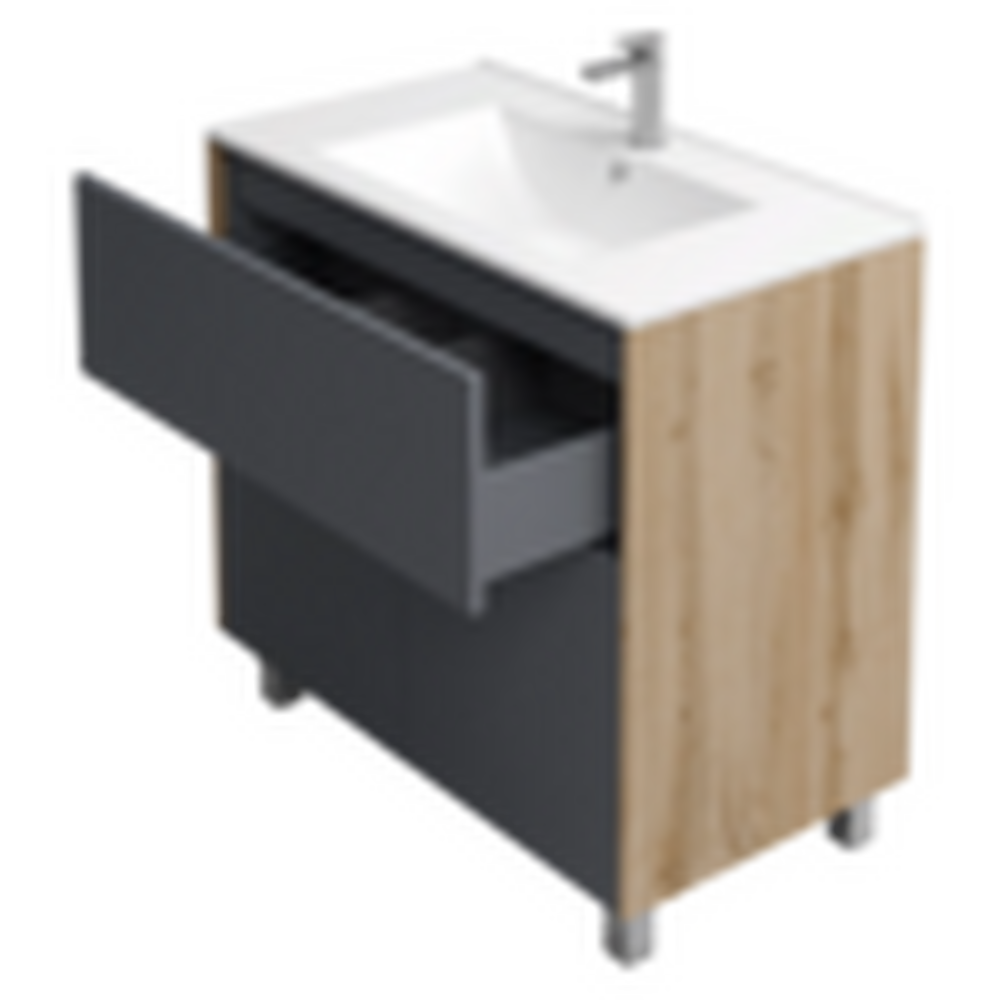 Подстолье Holler "Classy-80" (графит) 1 ящик 2 двери под раковину "Holler E80" 812х780х450