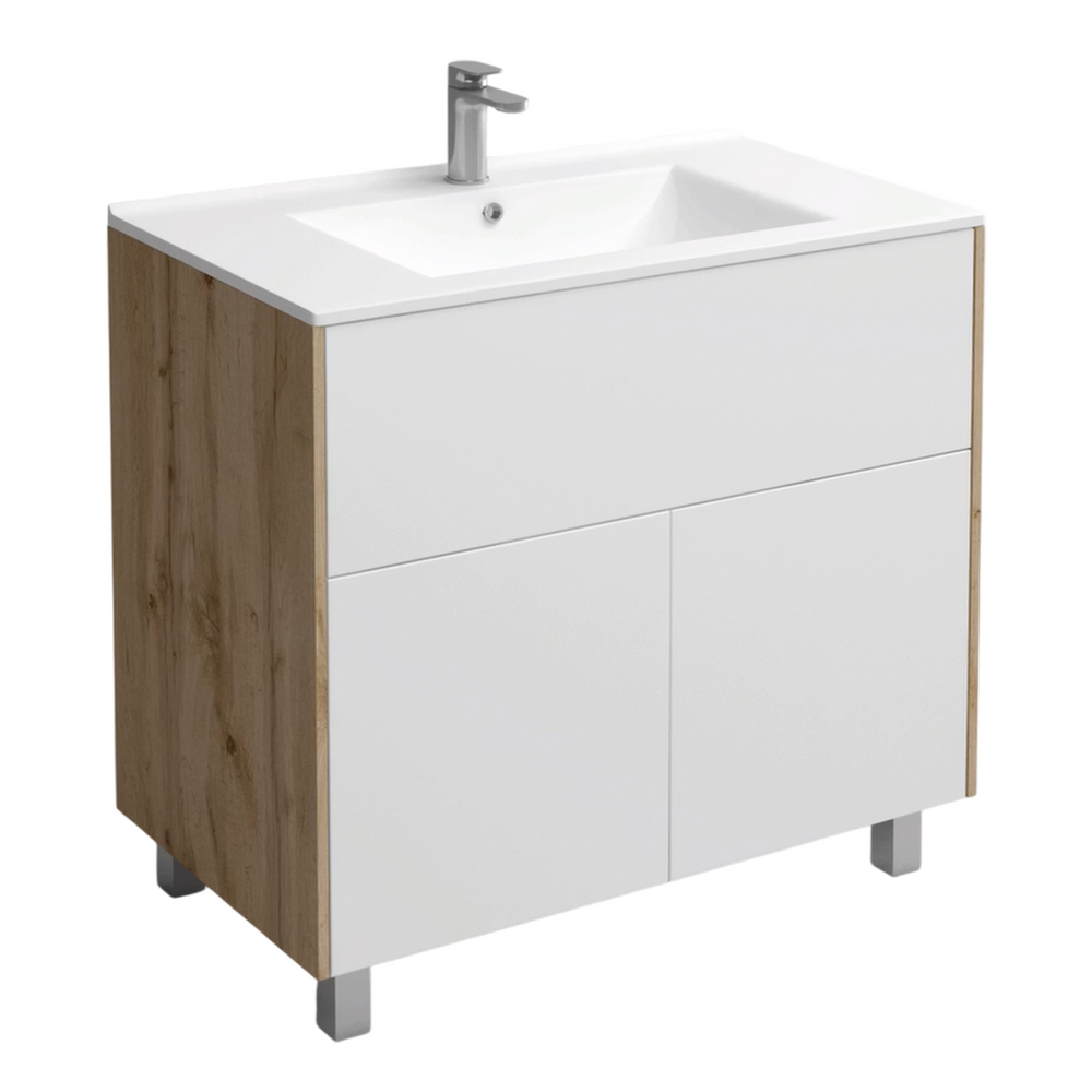 Подстолье Holler "Chic-90" Серый камень 1 ящик 2 двери под раковину "Holler E90" 912х780х450