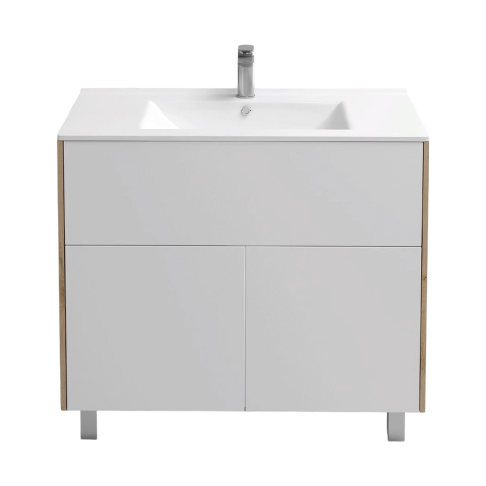 Подстолье Holler "Chic-90" Серый камень 1 ящик 2 двери под раковину "Holler E90" 912х780х450