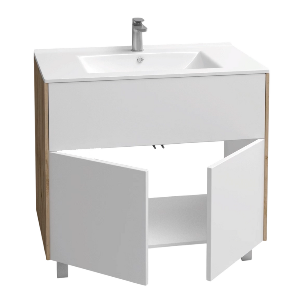 Подстолье Holler "Chic-90" Серый камень 1 ящик 2 двери под раковину "Holler E90" 912х780х450