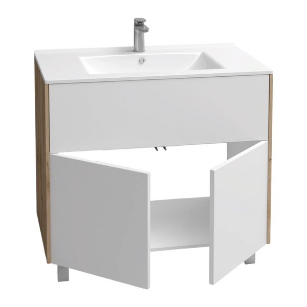 Подстолье Holler "Chic-90" Серый камень 1 ящик 2 двери под раковину "Holler E90" 912х780х450