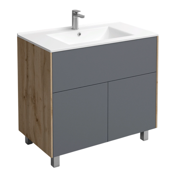 Подстолье Holler "Classy-90" (графит) 1 ящик 2 двери под раковину "Holler E90" 912х780х450