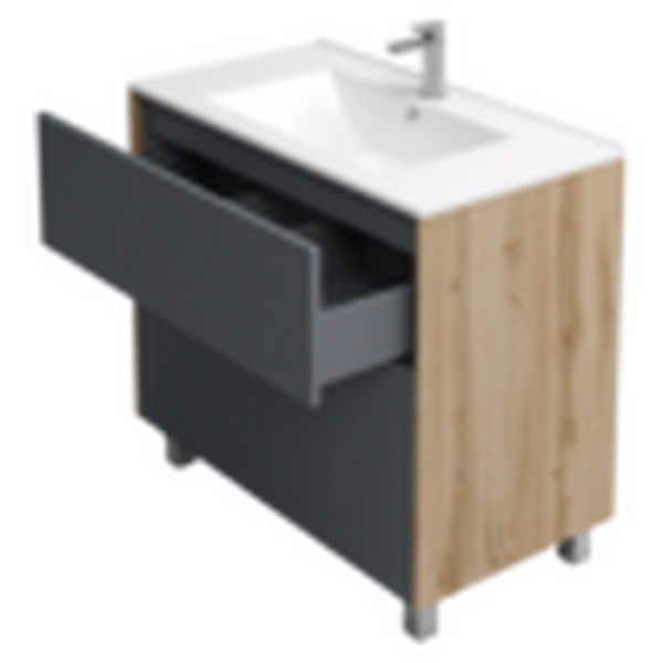 Подстолье Holler "Classy-90" (графит) 1 ящик 2 двери под раковину "Holler E90" 912х780х450