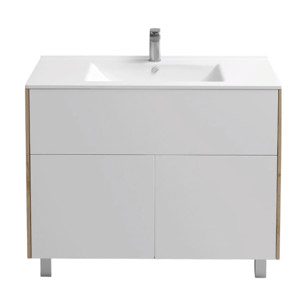 Подстолье Holler "Chic-100" Серый камень 1 ящик 2 двери под раковину "Holler E100" 1012х780х450