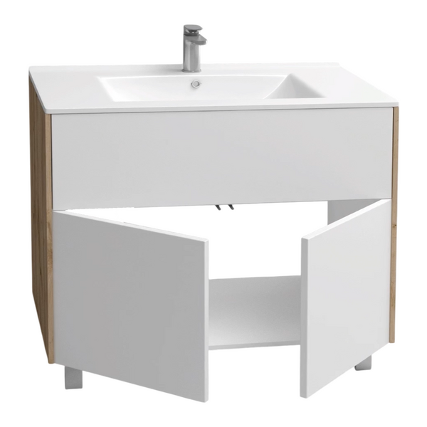 Подстолье Holler "Chic-100" Серый камень 1 ящик 2 двери под раковину "Holler E100" 1012х780х450