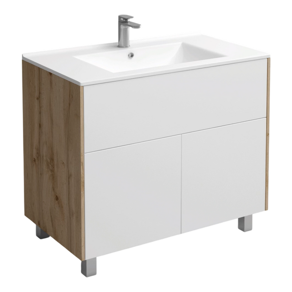 Подстолье Holler "Chic-100" Серый камень 1 ящик 2 двери под раковину "Holler E100" 1012х780х450