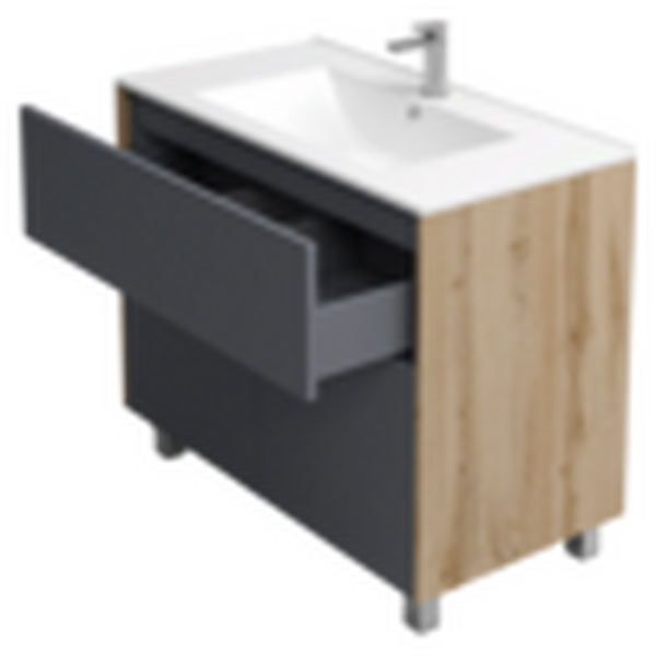 Подстолье Holler "Classy-100" (графит) 1 ящик 2 двери под раковину "Holler E100" 1012х780х450