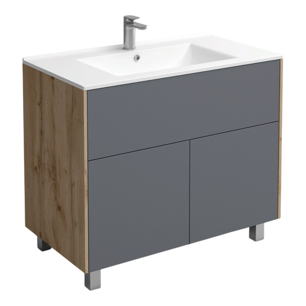 Подстолье Holler "Classy-100" (графит) 1 ящик 2 двери под раковину "Holler E100" 1012х780х450