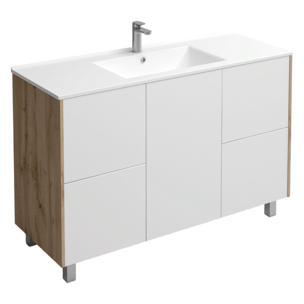 Подстолье Holler "Chic-120" Серый камень 4 ящика 1 дверь под раковину "Holler E120" 1212х780х450