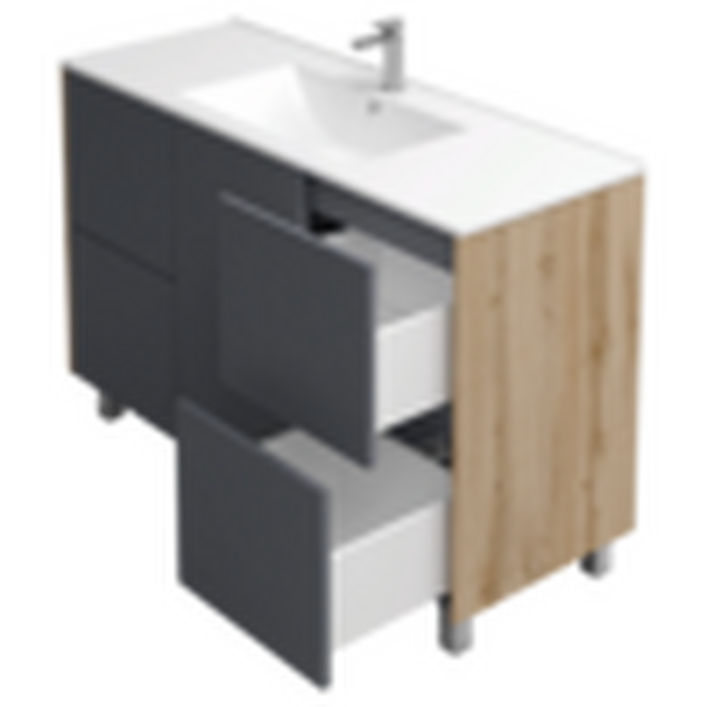 Подстолье Holler "Classy-120" (графит) 4 ящика 1 дверь под раковину "Holler E120" 1212х780х450