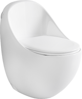 Унитаз-моноблок безободковый HOLLER ТРОН (680*460*730мм, сиденье дюропласт с микролифтом, арматура 2-х режимная)  (1 место) белый