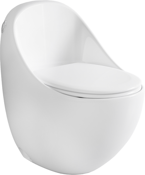 Унитаз-моноблок безободковый HOLLER TRON (680*460*730мм, сиденье дюропласт с микролифтом, арматура 2-х режимная)  (1 место) белый