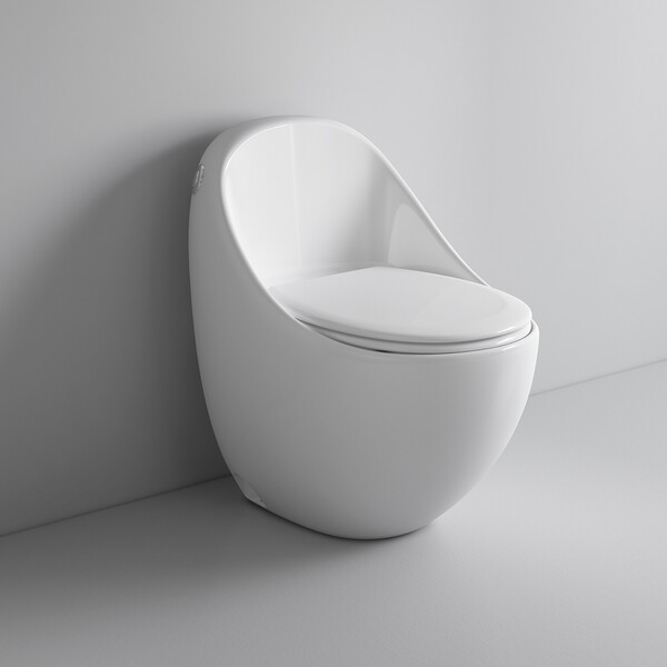 Унитаз-моноблок безободковый HOLLER TRON (680*460*730мм, сиденье дюропласт с микролифтом, арматура 2-х режимная)  (1 место) белый