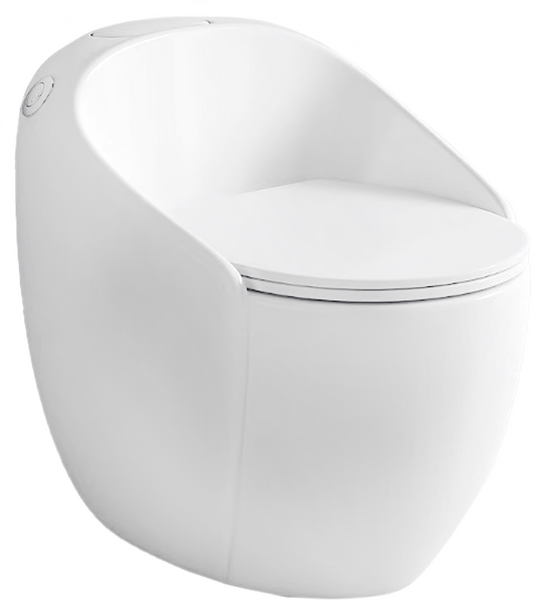 Унитаз-моноблок безободковый HOLLER GALAXY (640*490*610мм, сиденье дюропласт с микролифтом, арматура 2-х режимная)  (1 место) белый