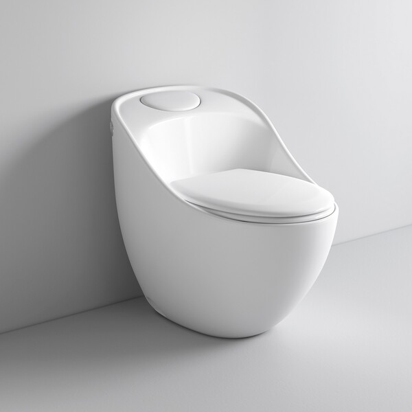 Унитаз-моноблок безободковый HOLLER СТАР (690*460*660мм, сиденье дюропласт с микролифтом, арматура 2-х режимная)  (1 место) белый