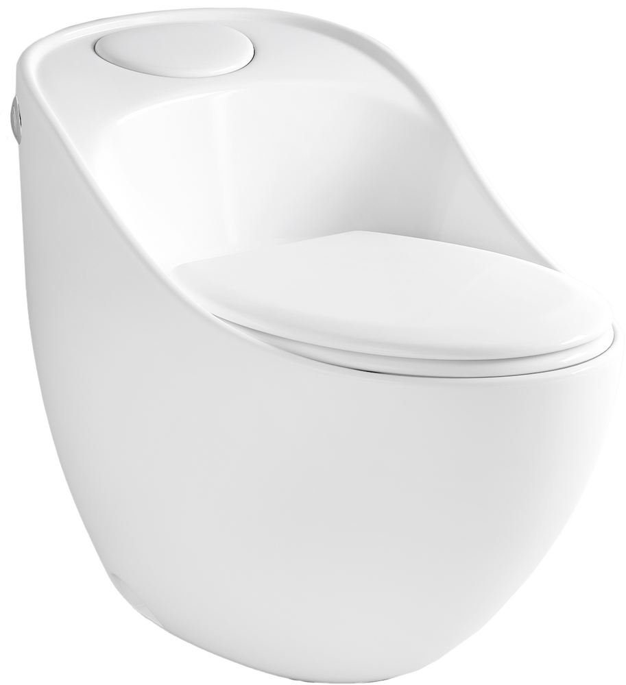 Унитаз-моноблок безободковый HOLLER СТАР (690*460*660мм, сиденье дюропласт с микролифтом, арматура 2-х режимная)  (1 место) белый