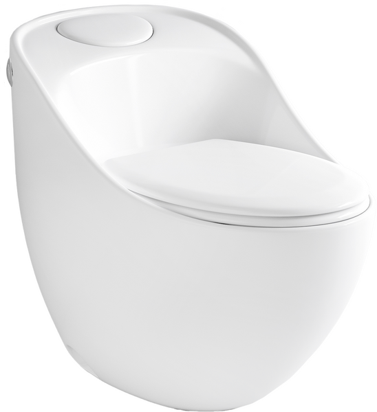 Унитаз-моноблок безободковый HOLLER STAR (690*460*660мм, сиденье дюропласт с микролифтом, арматура 2-х режимная)  (1 место) белый