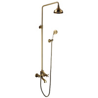 LM2862B Vintage Смеситель для ванны с верхней душевой лейкой "Тропический дождь", фиксированный изл.128мм LEMARK					