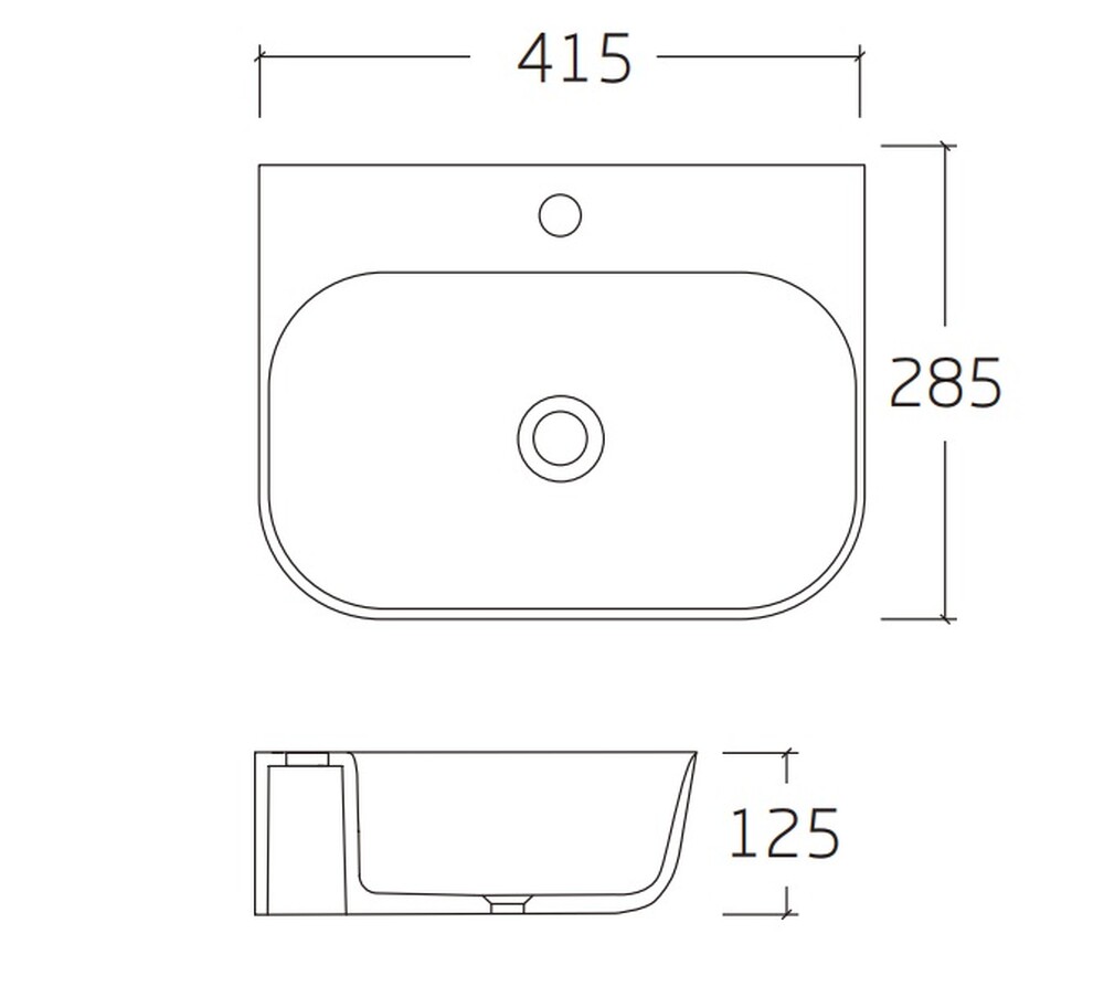 Раковина подвесная HOLLER K-6412 (415*285*125мм), белая (+ крепеж)
