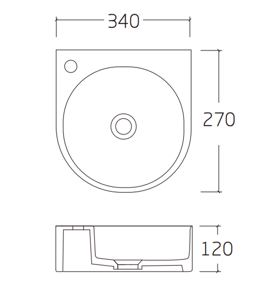 Раковина подвесная HOLLER K-6419 (340*270*120мм), белая (+ крепеж)