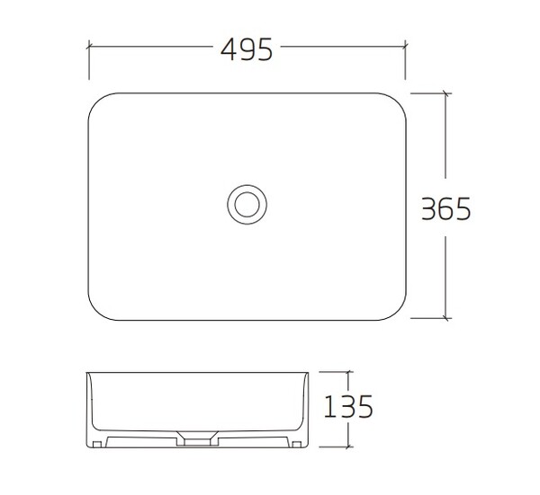 Раковина накладная HOLLER K-6424-49 (495*365*135мм), белая