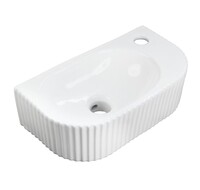 Раковина подвесная HOLLER K-6427L ЛЕВАЯ (400*220*120мм), белая (+ крепеж)