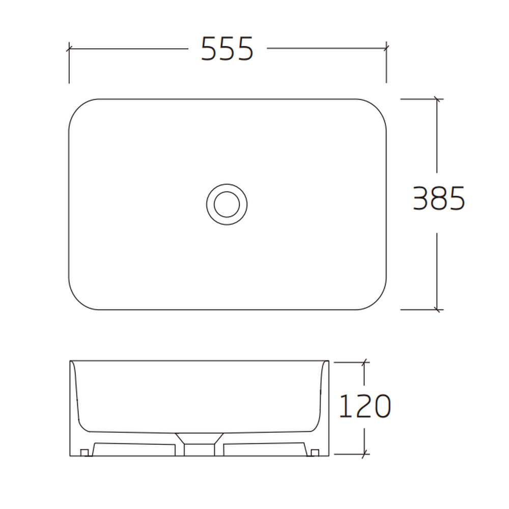 Раковина накладная HOLLER K-6428 (555*380*120мм), белая