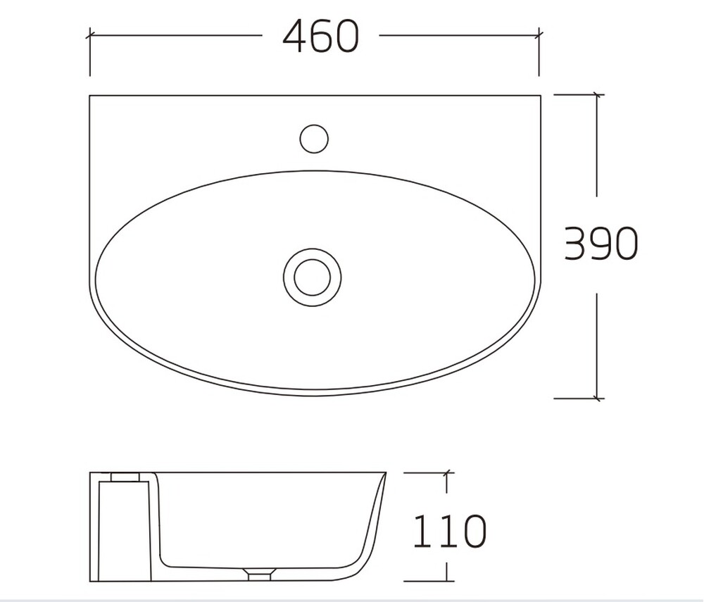 Раковина подвесная HOLLER K-6429-46 (460*390*110мм), белая (+ крепеж)