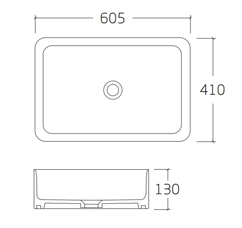Раковина накладная HOLLER K-6431 (605*410*130мм), белая