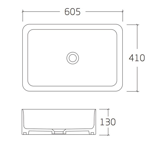 Раковина накладная HOLLER K-6431 (605*410*130мм), белая