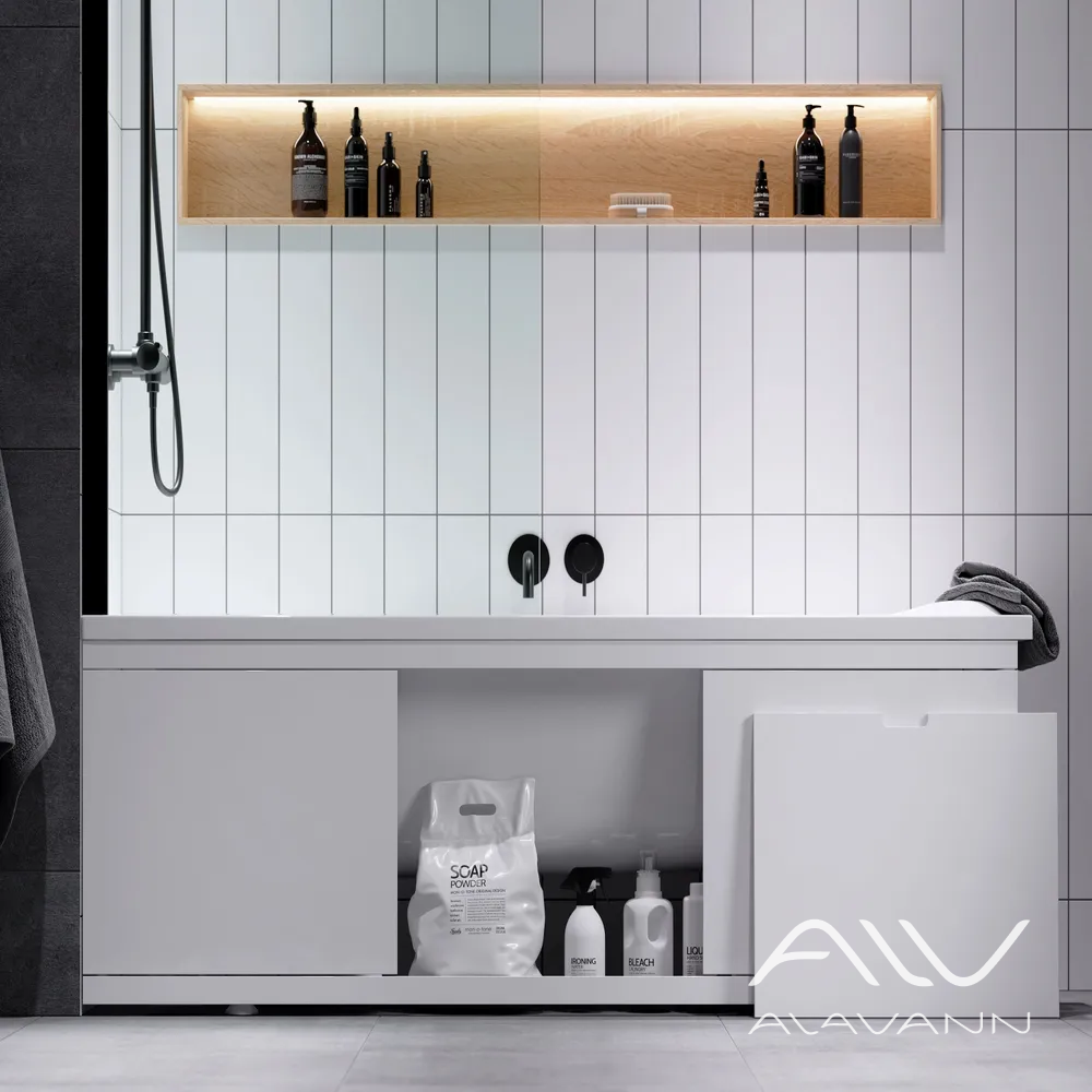 Экран под ванну 1,6 м купе МДФ Rita AL белый  Alavann