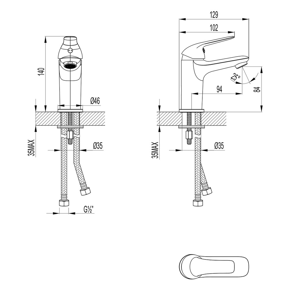 LM1231C plus Advance Смеситель для умывальника, хром LEMARK