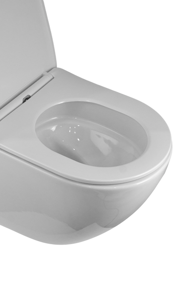 Унитаз подвесной безободковый (Торнадо) HOLLER POINT TORNADO (3.0) (490*360*360мм, сиденье дюропласт, микролифт) белый