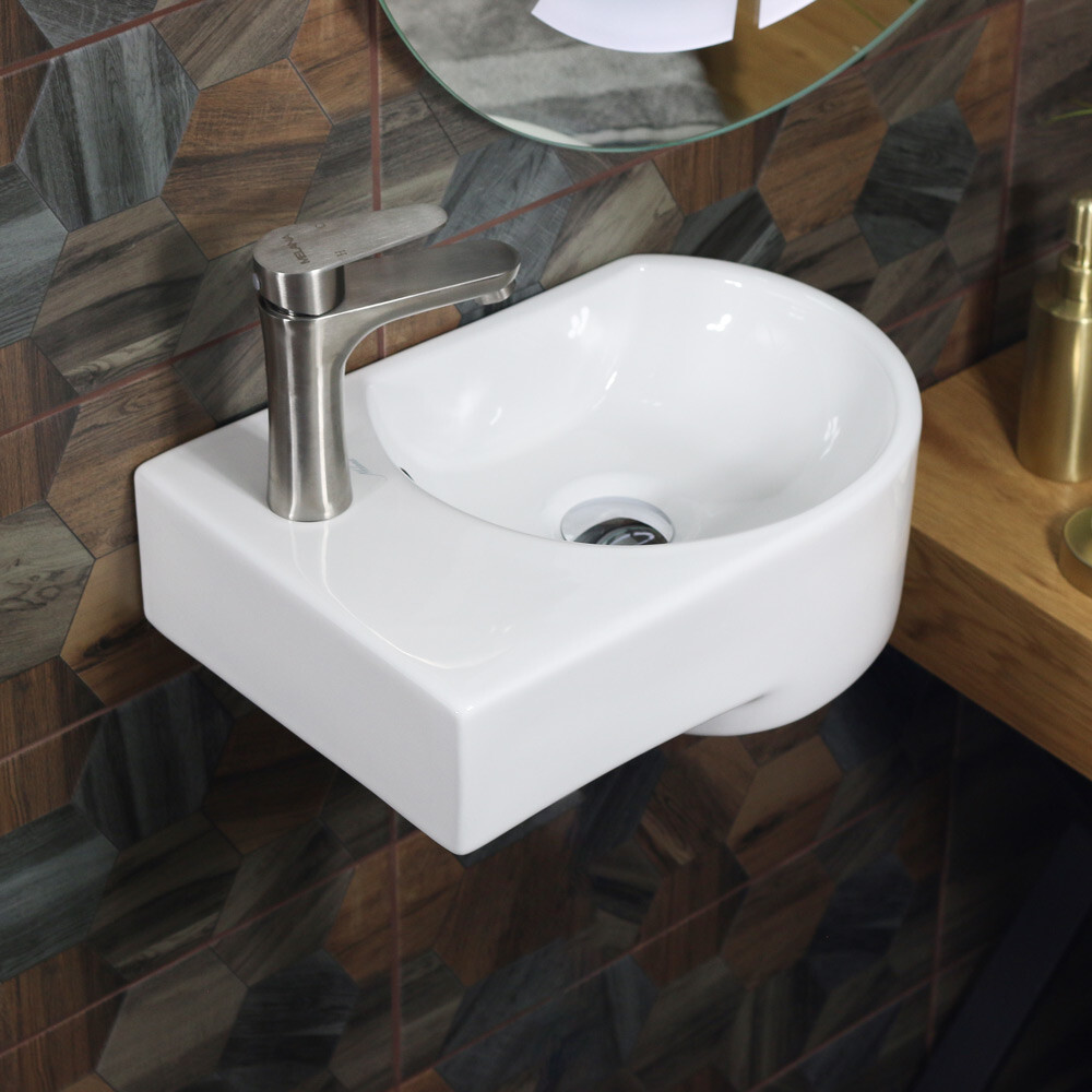 800-320347R Фигурный умывальник накладной 420х270х140 MELANA