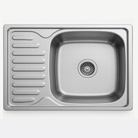 Мойка нерж врезная 66х42х160, т.0,6 правая бол. сиф (+сифон) Китай