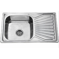 Мойка нерж врезная 78х48х180, т.0,8 левая бол. сиф (+сифон) Китай