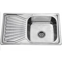 Мойка нерж врезная 78х48х180, т.0,8 правая бол. сиф (+сифон) Китай