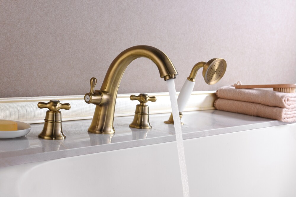 LM2841B Vintage Смеситель для ванны встраиваемый, на 4 отверстия, с аксес., бронза LEMARK 