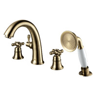 LM2841B Vintage Смеситель для ванны встраиваемый, на 4 отверстия, с аксес., бронза LEMARK 